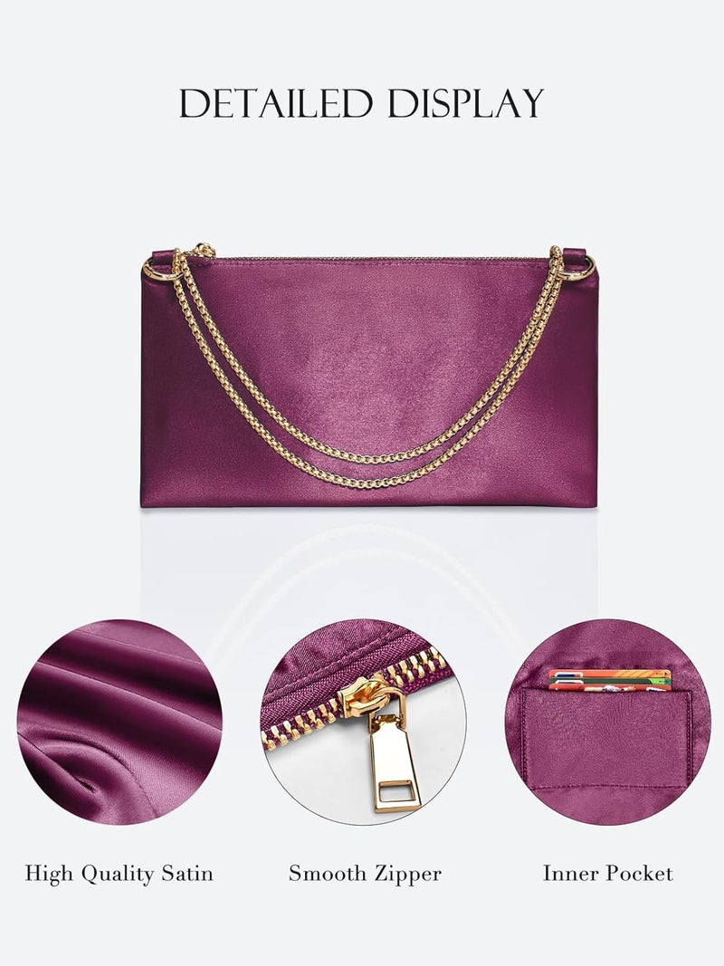 oscaurt Women's Evening Handbag Satin Shoulder Bag Purse for Prom Engagement Cocktail Party Wedding - Image 3